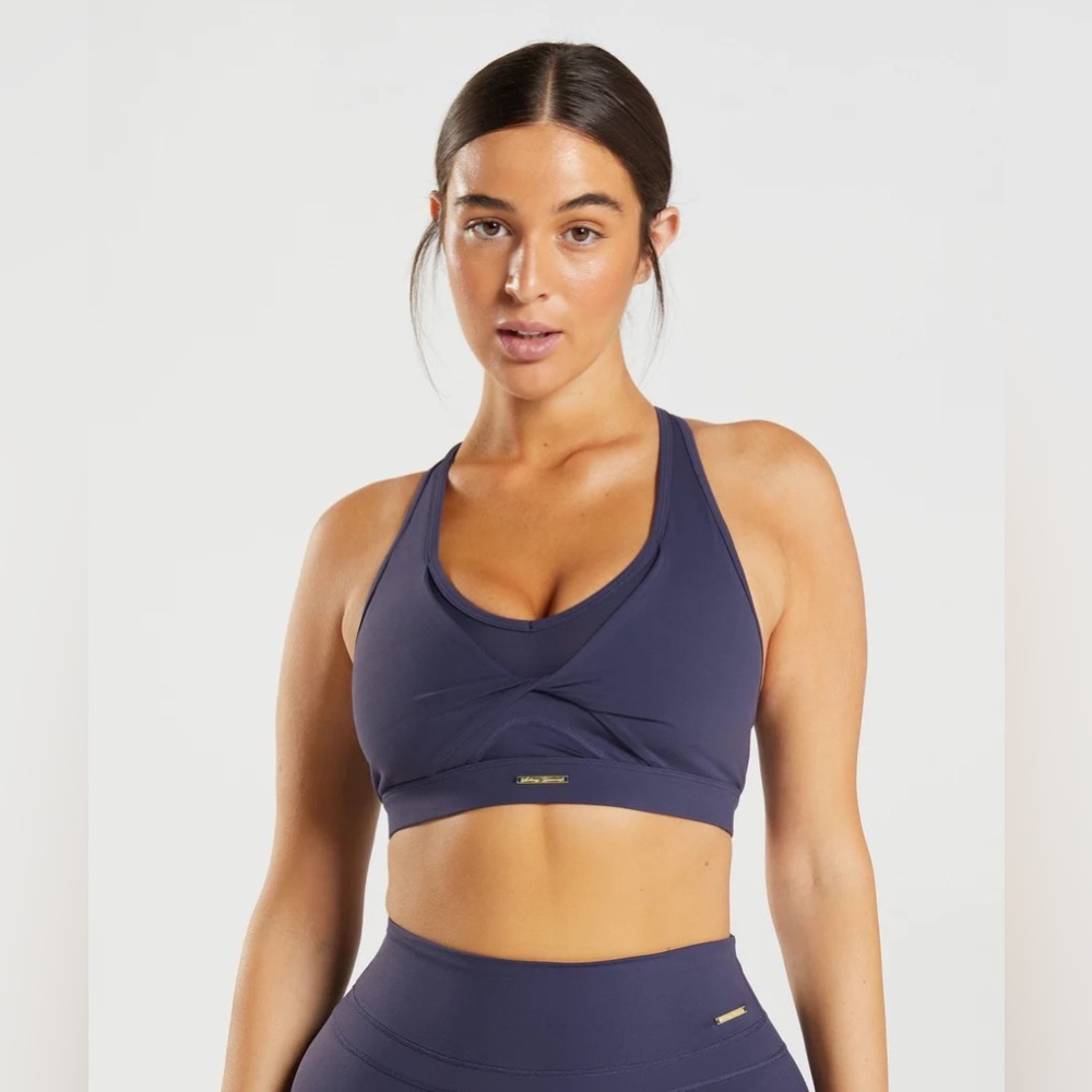 Gymshark Whitney Simmons Indigo Blue Sports Bra and High Rise Legging Set - S